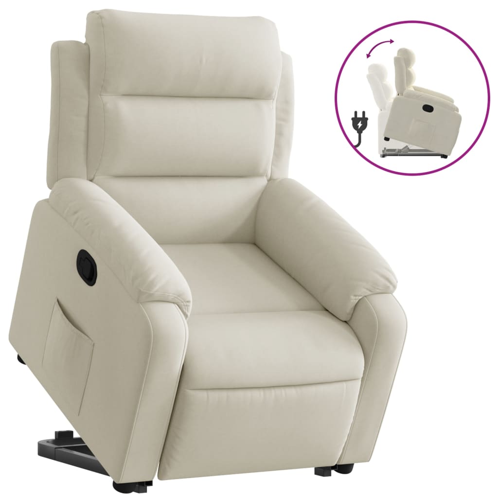 Fauteuil inclinable Crème Velours - 2