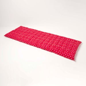 Homescapes - Cuscino Per Panca Da Giardino, Materassino, Cotone A Pois Rossi, 108x42x5 Cm