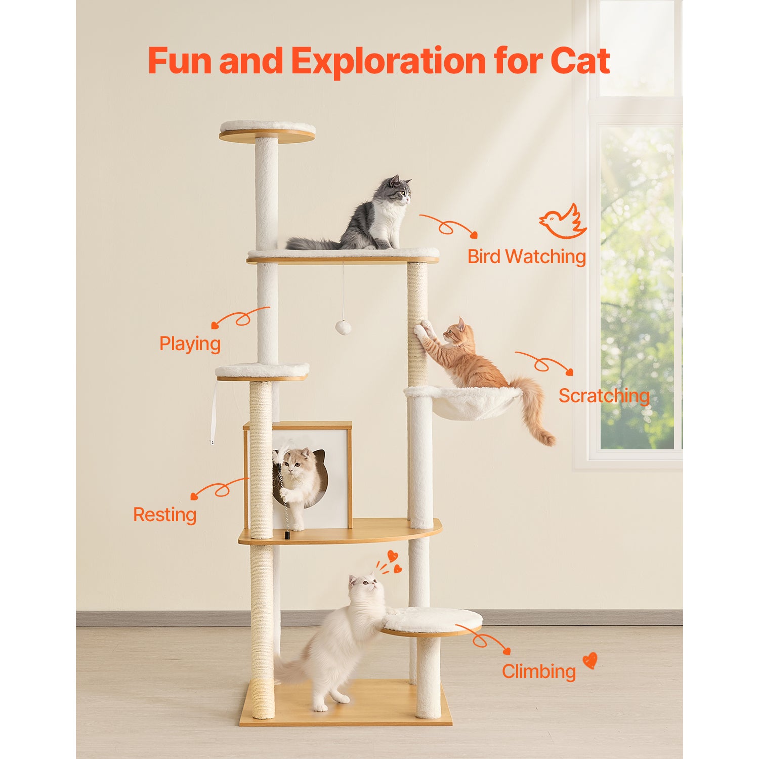Gran árbol para gatos SucceBuy 68,9