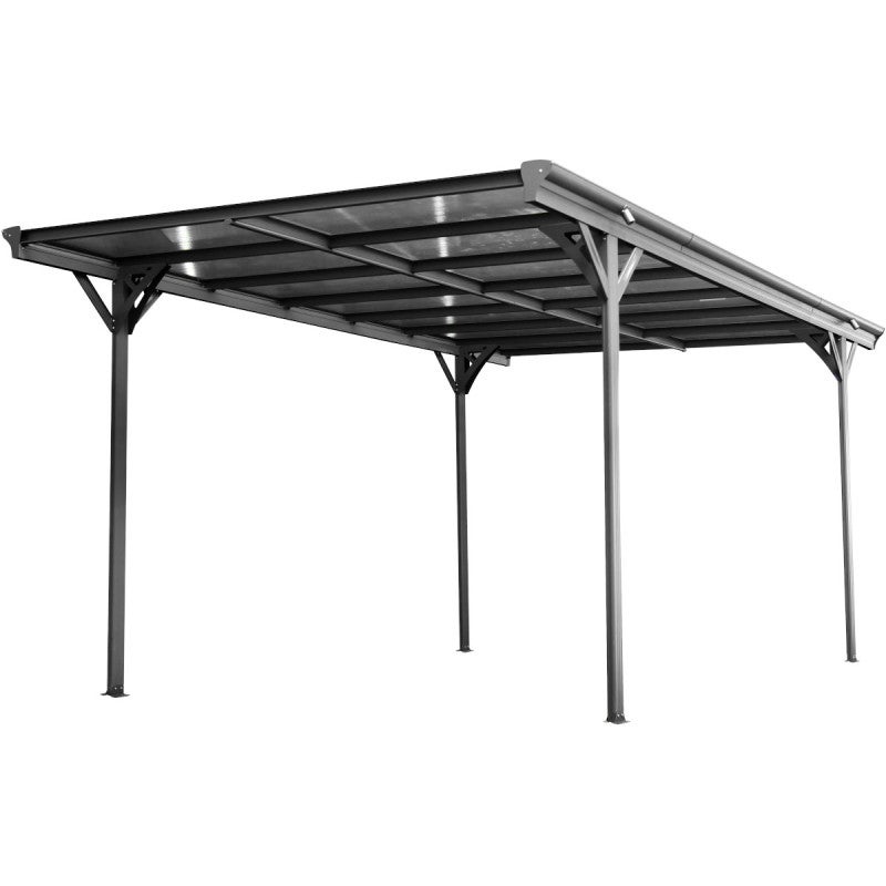 X-Metal Carport autoportant aluminium 3x5m toiture polycarbonate 6mm anthracite - 2