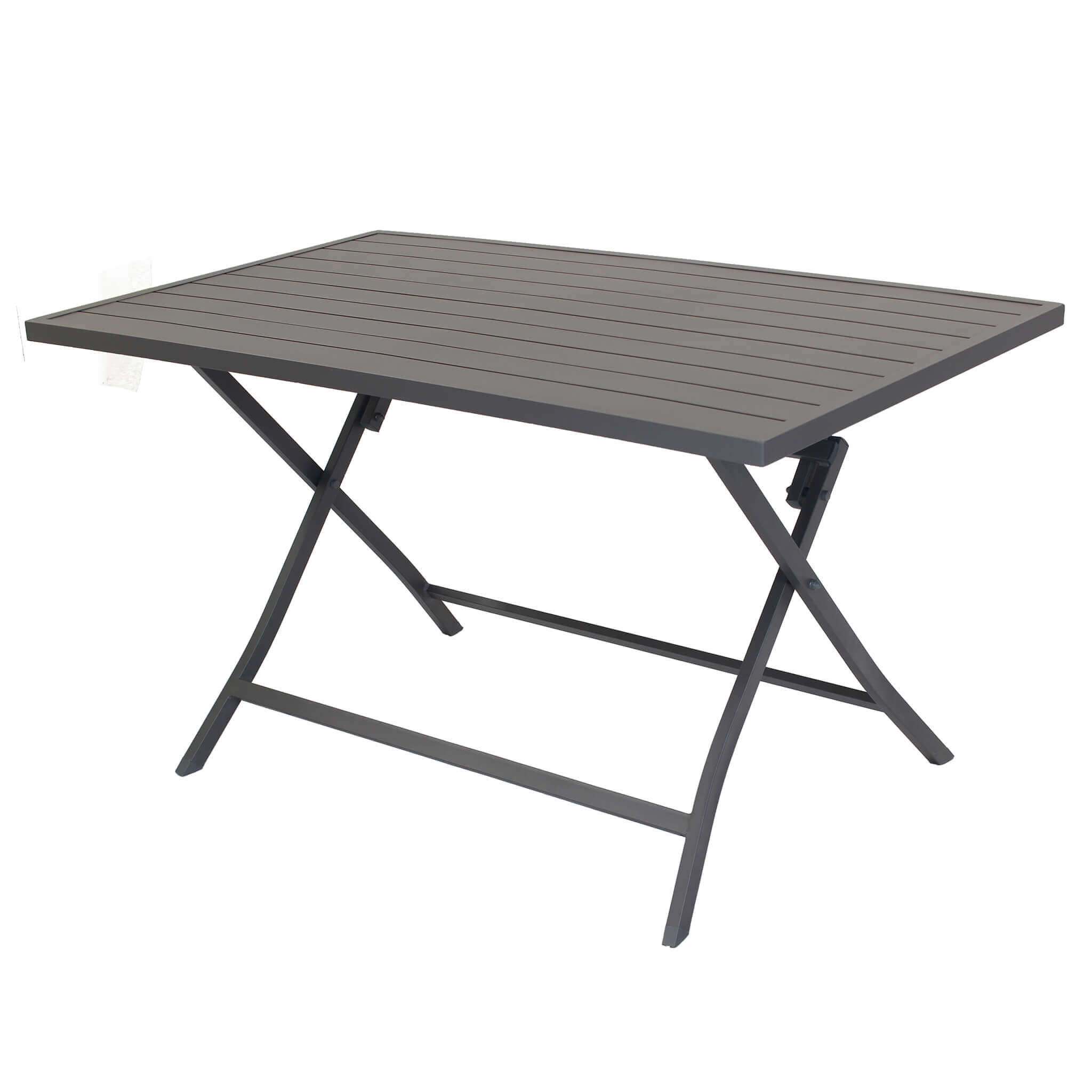 Table de jardin rectangulaire 130x75 cm avec structure en aluminium et ...