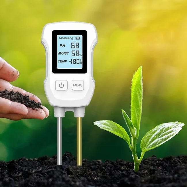 Cyfrowy tester gleby 3 w 1, tester pH/temperatury/wilgotności do doniczek, ogrodów, trawników, rolnictwa i roślin zewnętrznych
