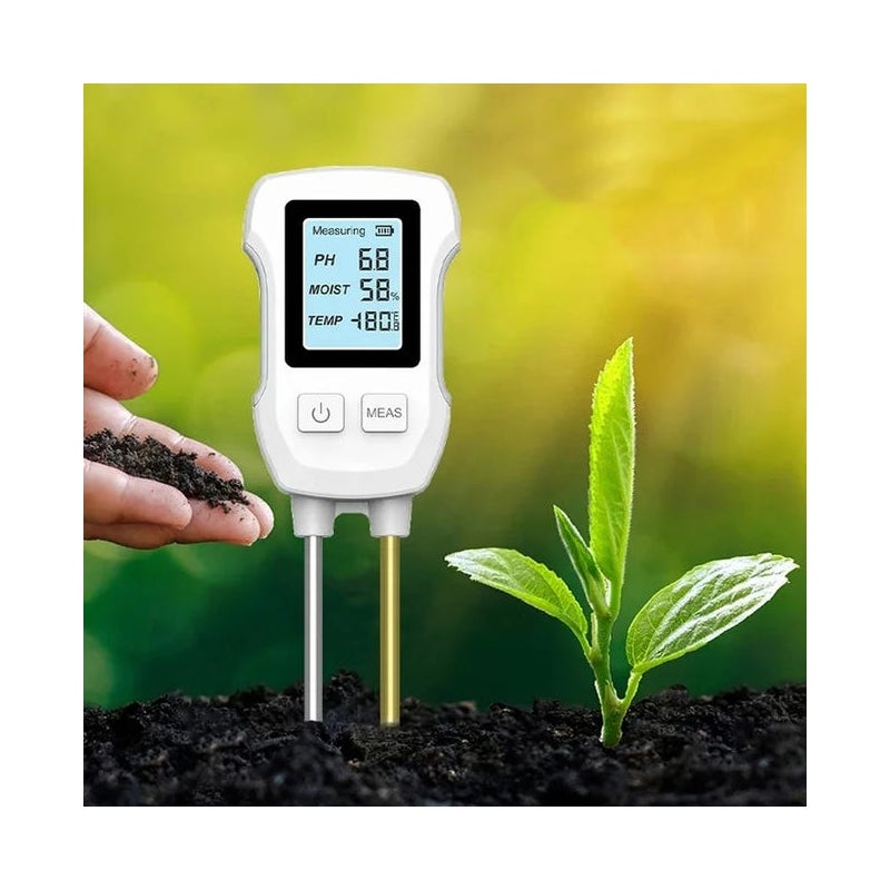 Cyfrowy tester gleby 3 w 1, tester pH/temperatury/wilgotności do doniczek, ogrodów, trawników, rolnictwa i roślin zewnętrznych