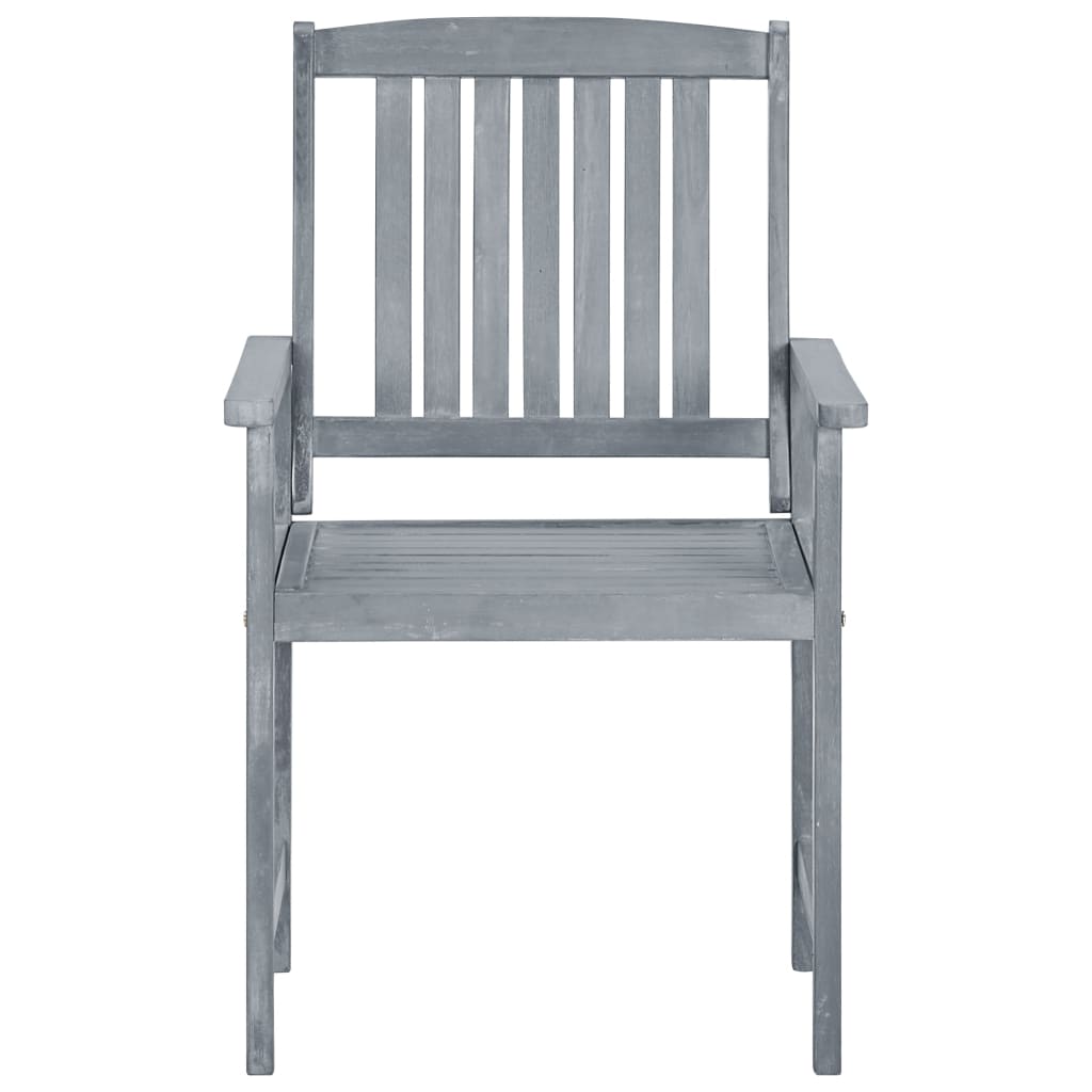 Chaise de jardin avec coussin Maison Exclusive en bois Gris - 5