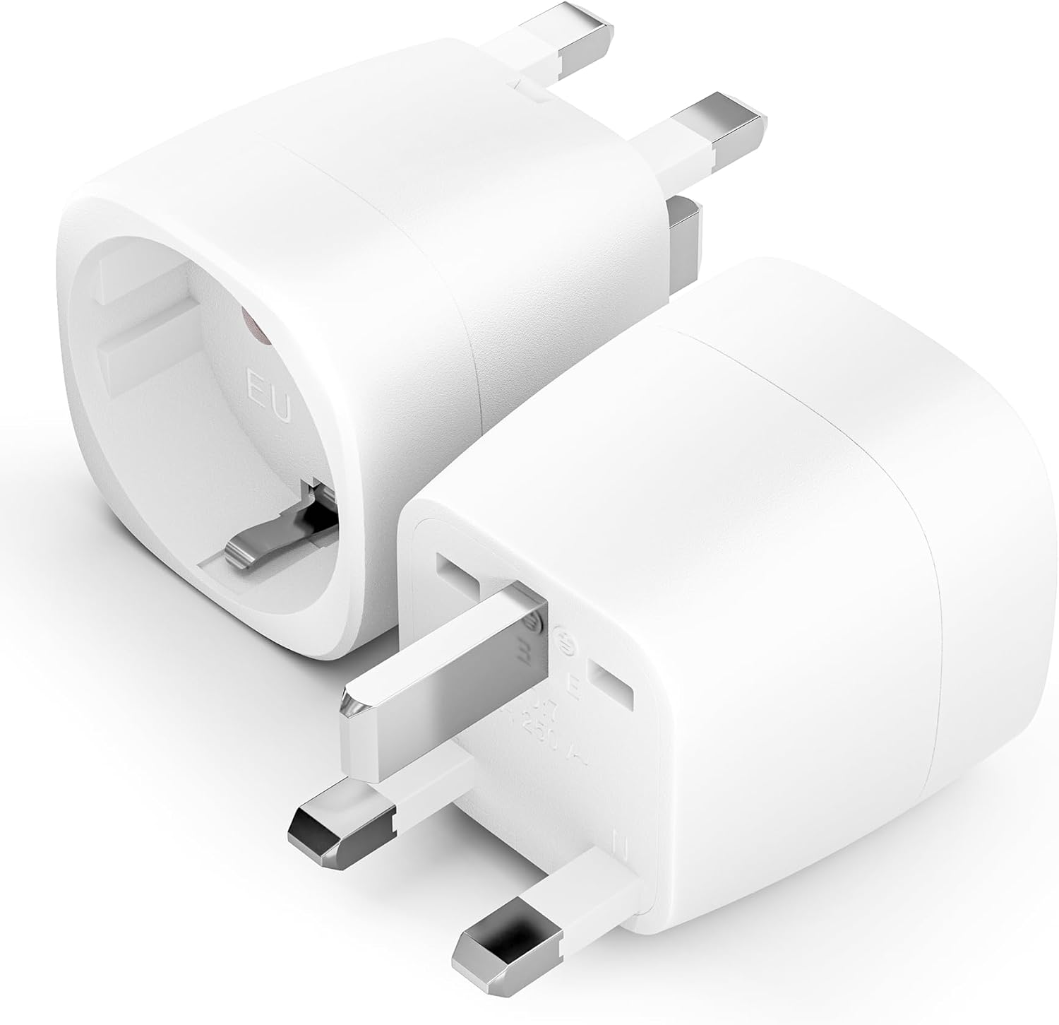 Zestaw 2 adapterów do gniazdek brytyjskich - Uniwersalny adapter do gniazdek z 2 bolcami Francja na 3 bolce Wielka Brytania