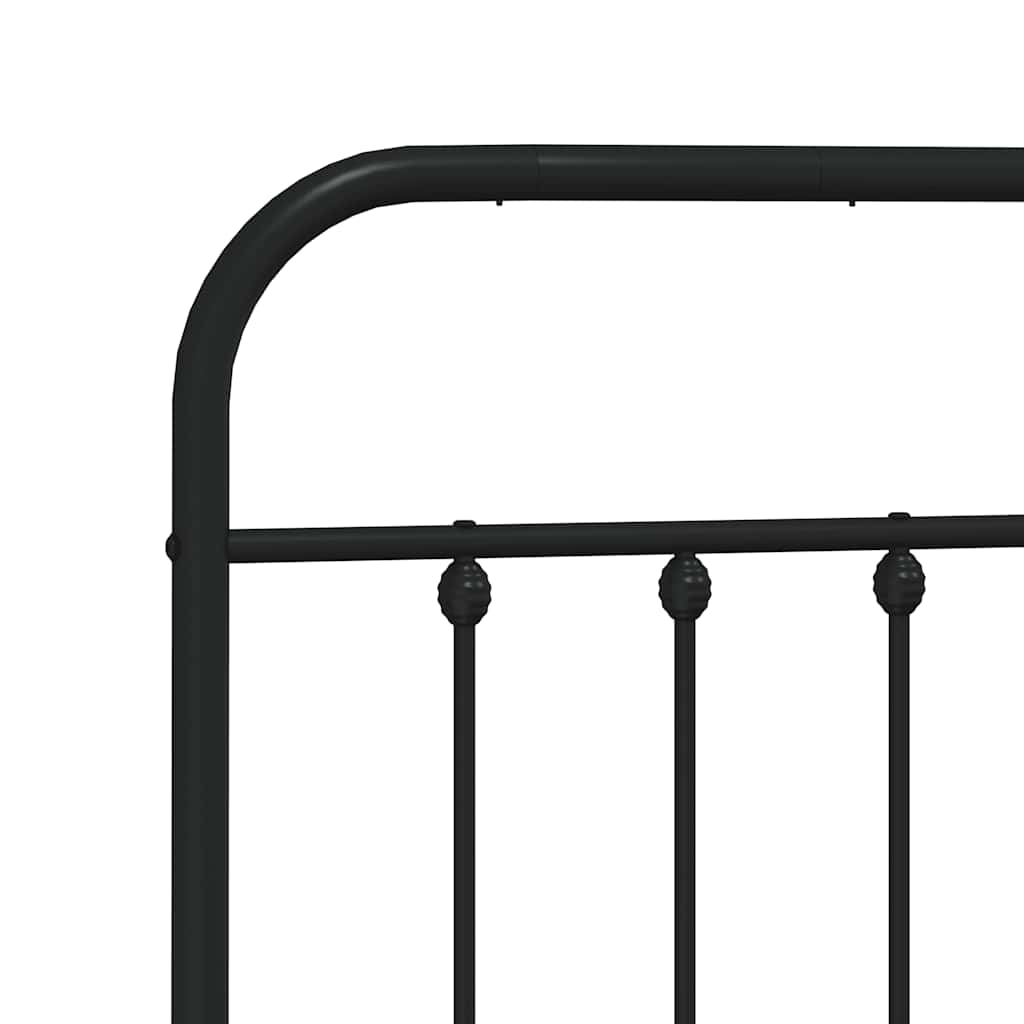 Estructura de cama sin colchón con estribo, de metal negro, para dormitorio, 183 × 213 cm - 9