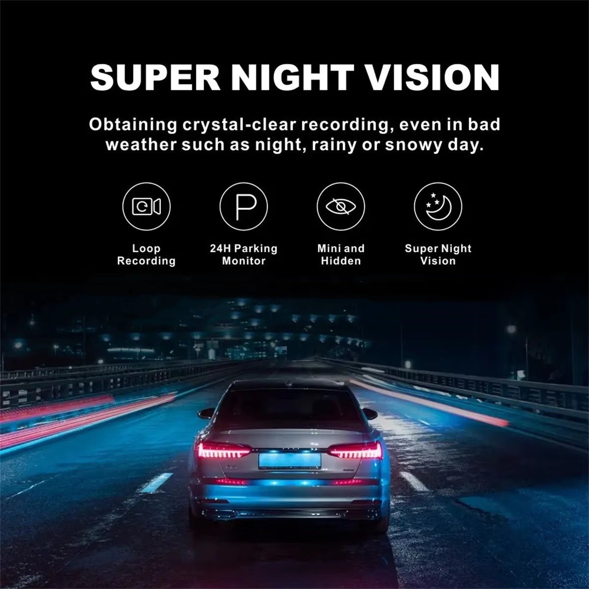 Dash Cam 4 Canaux (Avant/Gauche/Droit/Arrière) 1080P : WiFi Intégré, Vision Nocturne, Enregistrement Boucle, Grand Angle 170° (Réglable) - 5