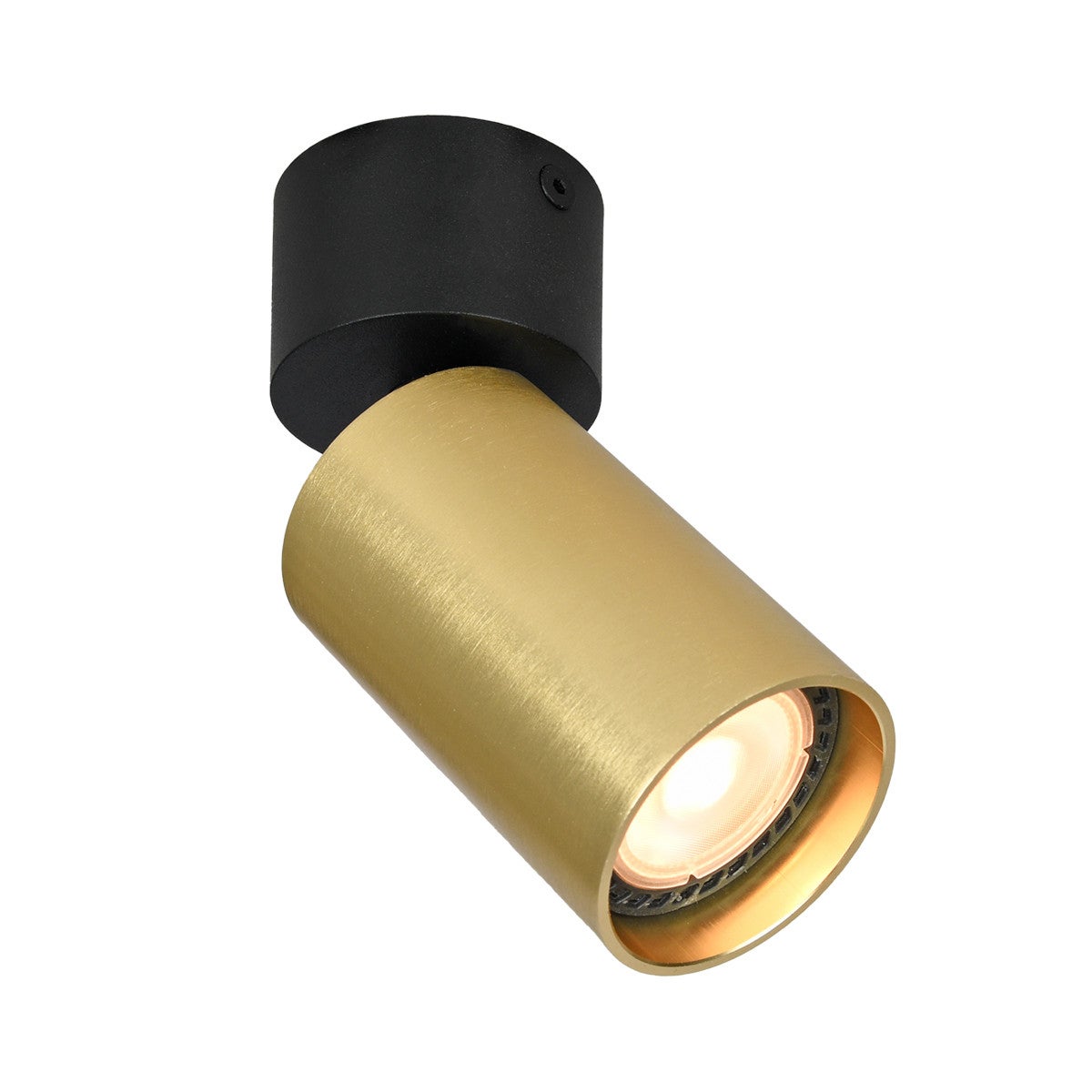 Reflektor sufitowy spot natynkowy Nesto okrągły mosiężno-czarny 1xGU10x10W wym: 15 x 5,5 x 5,5 cm aluminium Italux