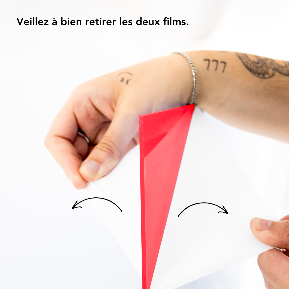 Plaque verre acrylique rouge 3 mm - 90 x 90 cm (900 x 900 mm) - Verre synthétique - Plaque PMMA XT - 3