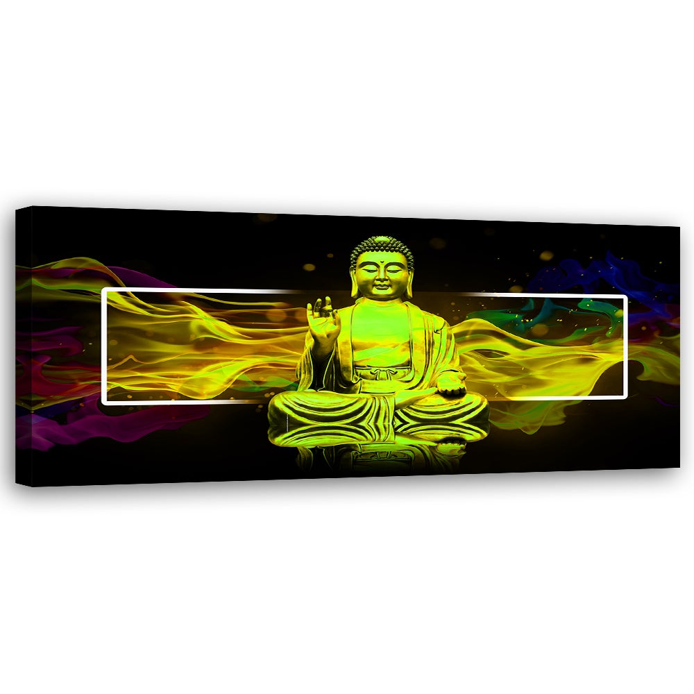 Obraz na płótnie, Żółty budda abstrakcja 120x40