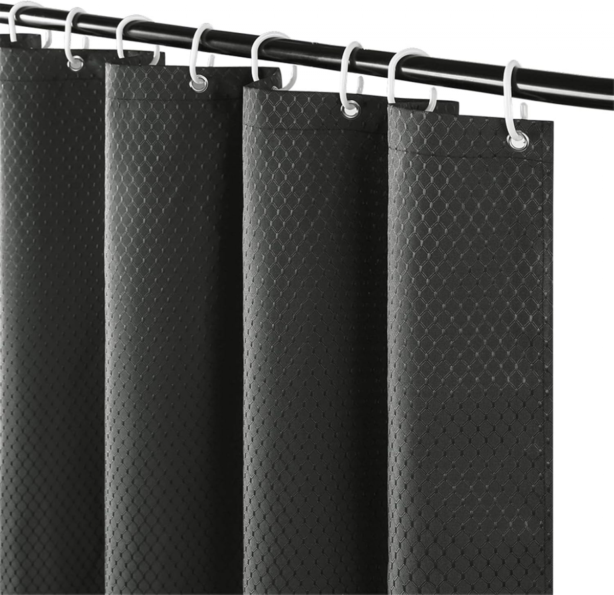 Tenda Da Doccia In Tessuto Nido D'Ape 230g/m², Impermeabile, Con Fodera Sostituibile, 180x188 Cm, Bianco, Senza Ganci