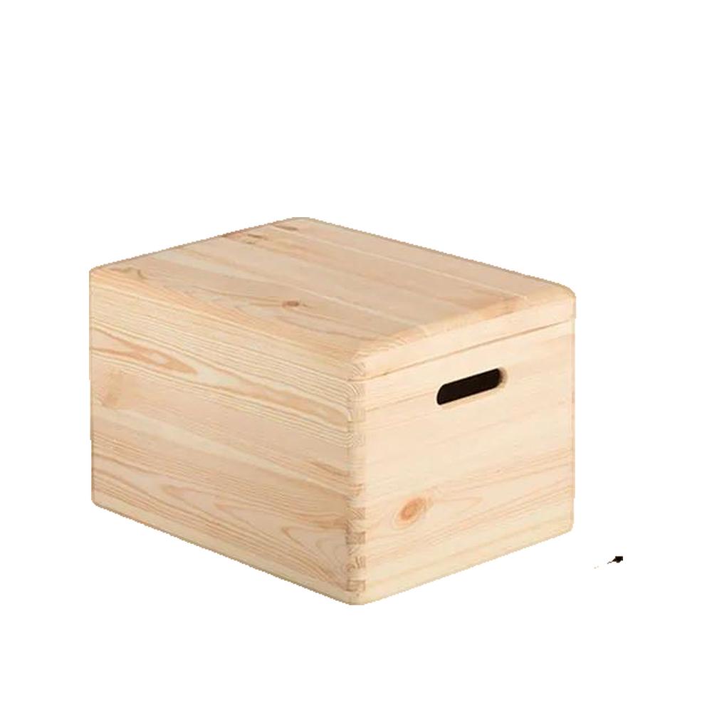 Boîte de rangement en pin massif avec couvercle 23x40x30&nbsp;cm - 3