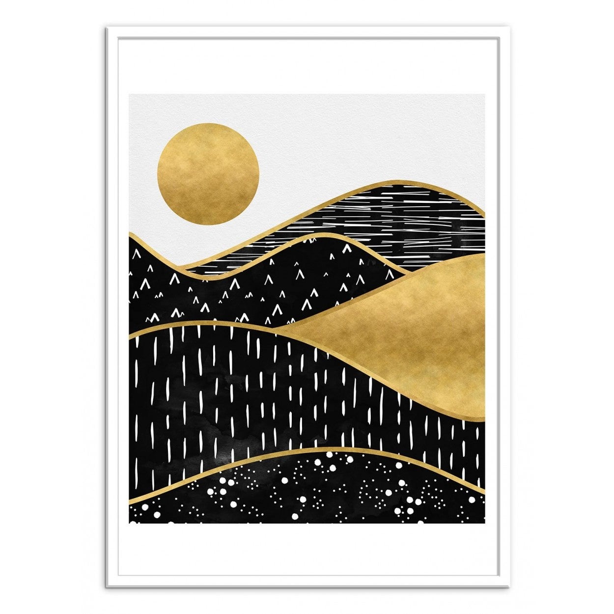 Art-Poster - Gold sun - Kookie Pixel - 30 x 40 cm - 3