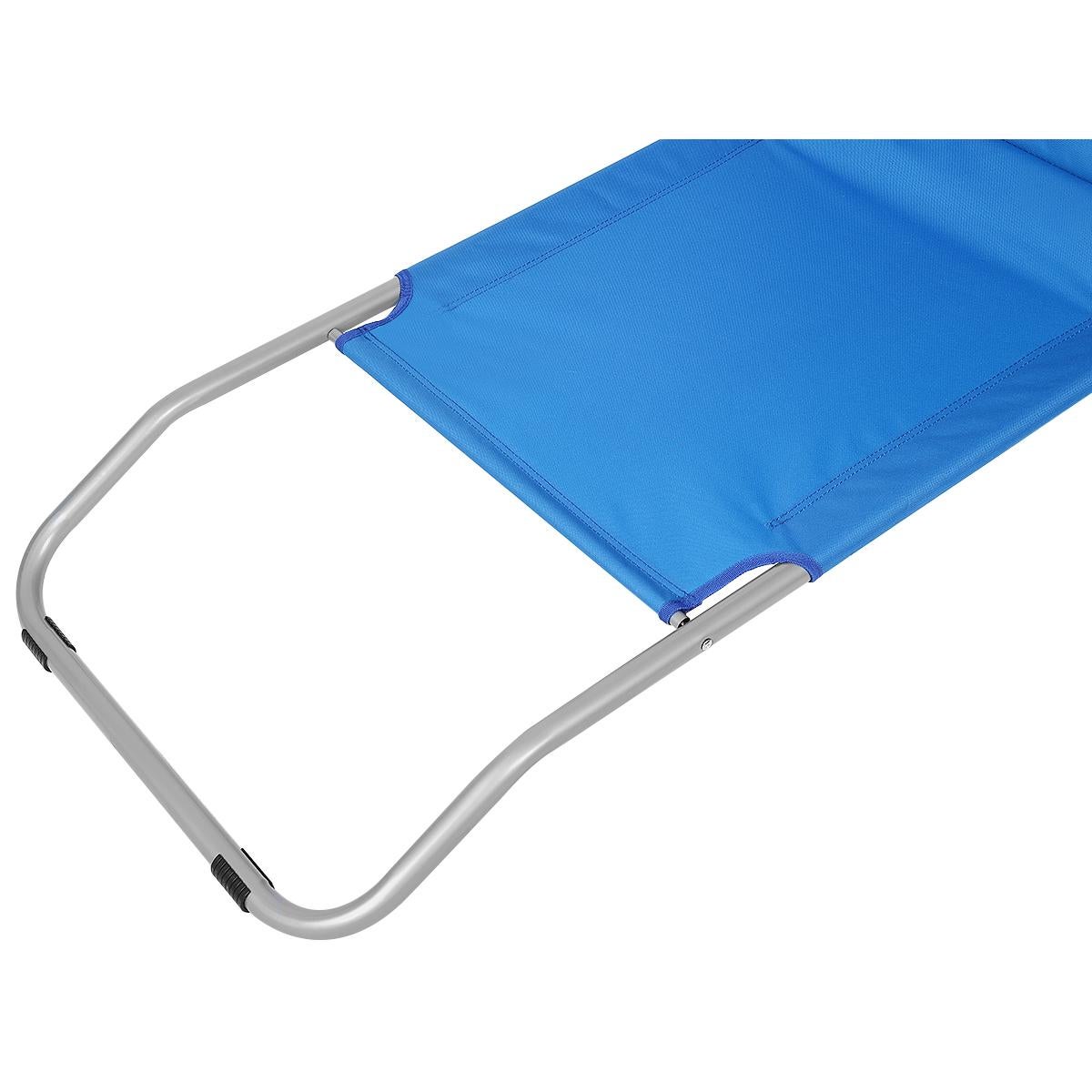 Leżak składany plażowy z daszkiem na kółkach 116x62x60-90 cm Enero Camp niebieski - 9
