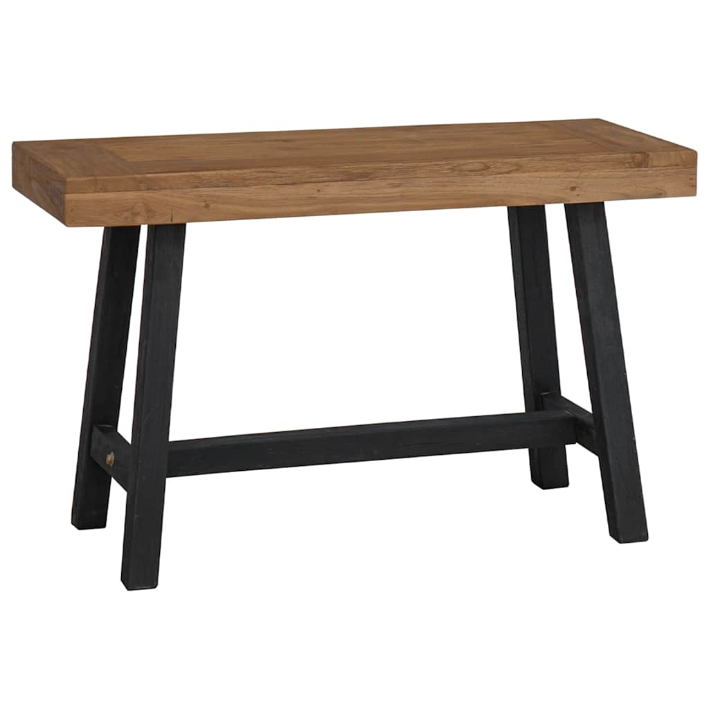 Vidaxl Banco De Madera Maciza De Teca 80 Cm Negro/Marrón , Leroy Merlin