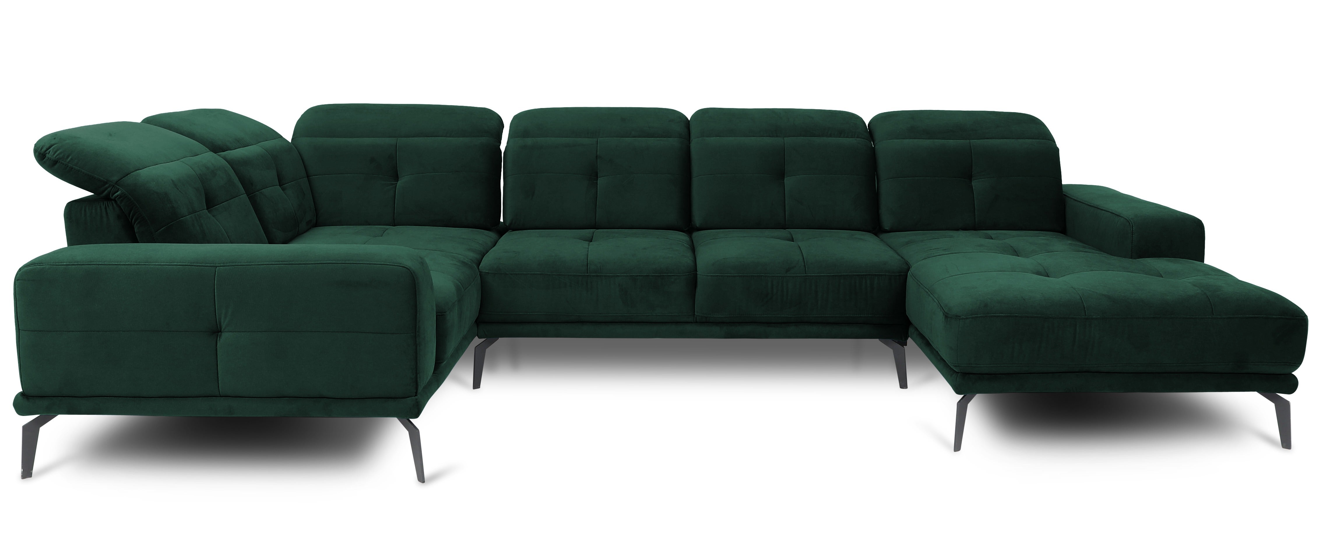 Canapé-lit Velours Vert Foncé Avec Accoudoirs - Neuf