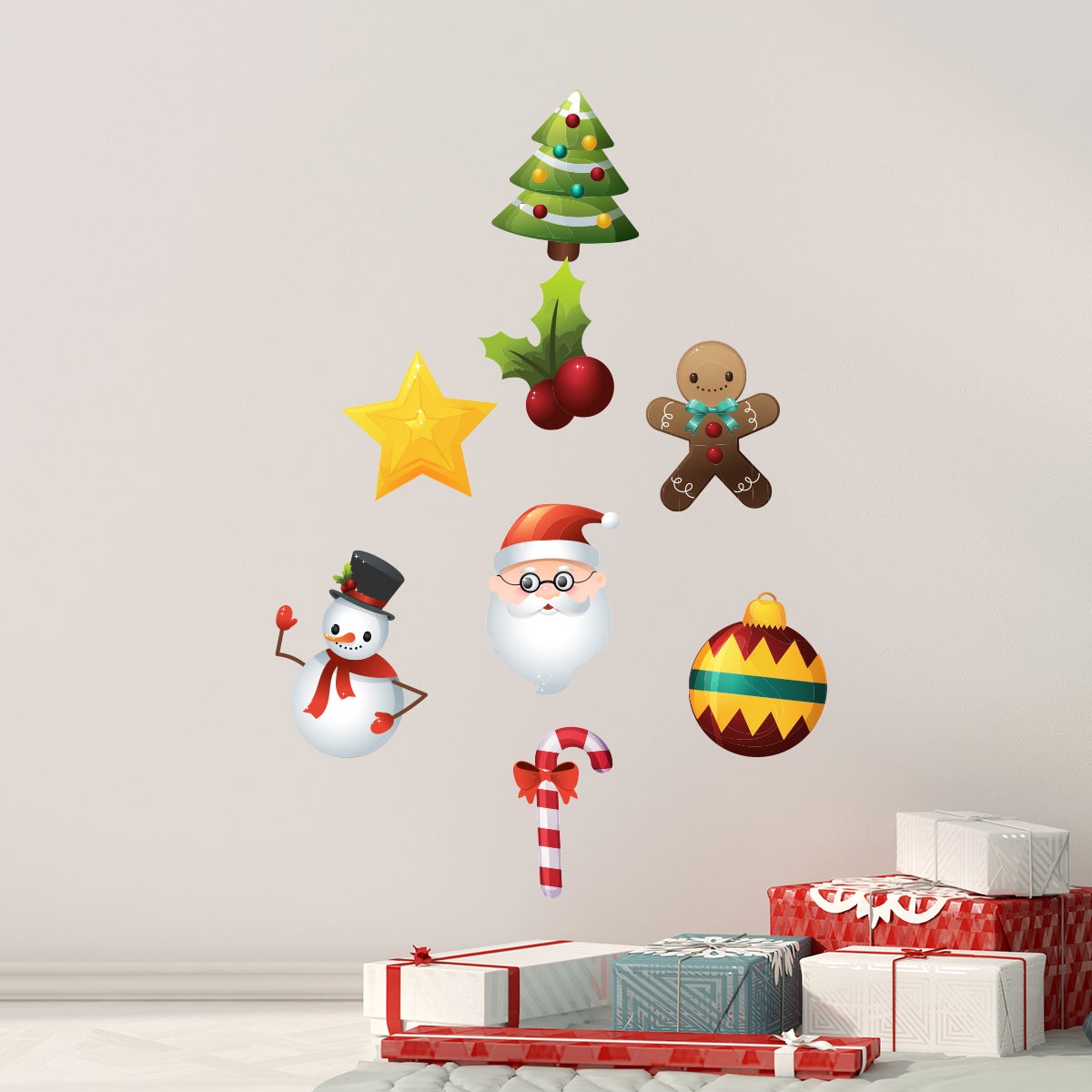 Sticker Noël la féerie de Noël - Autocollants stickers adhésifs noël - décoration fêtes - 120x220cm - 3