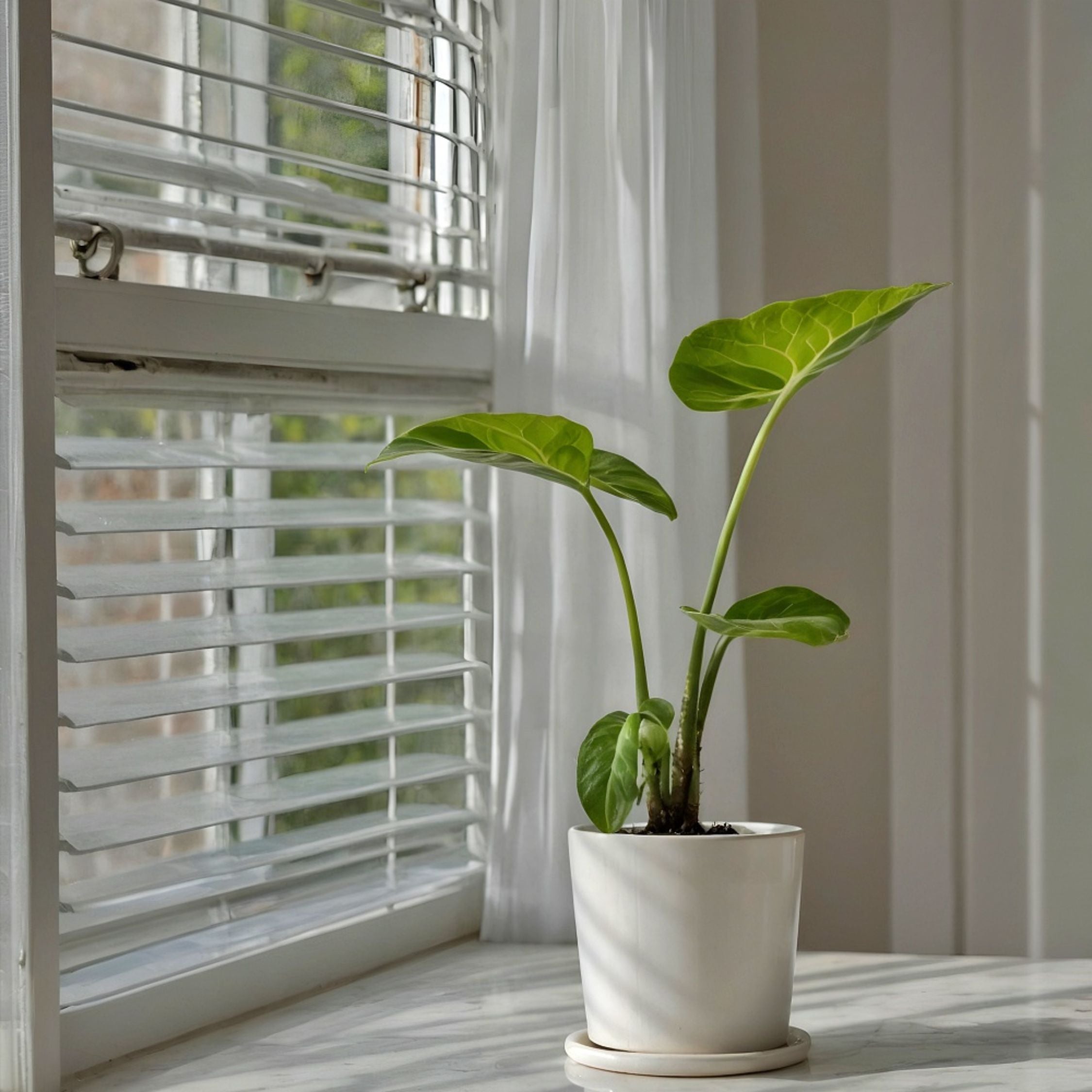 Plante à grandes feuilles - Alocasia 'Macrorrhizos' - Hauteur 60-70cm - ⌀17cm - 3