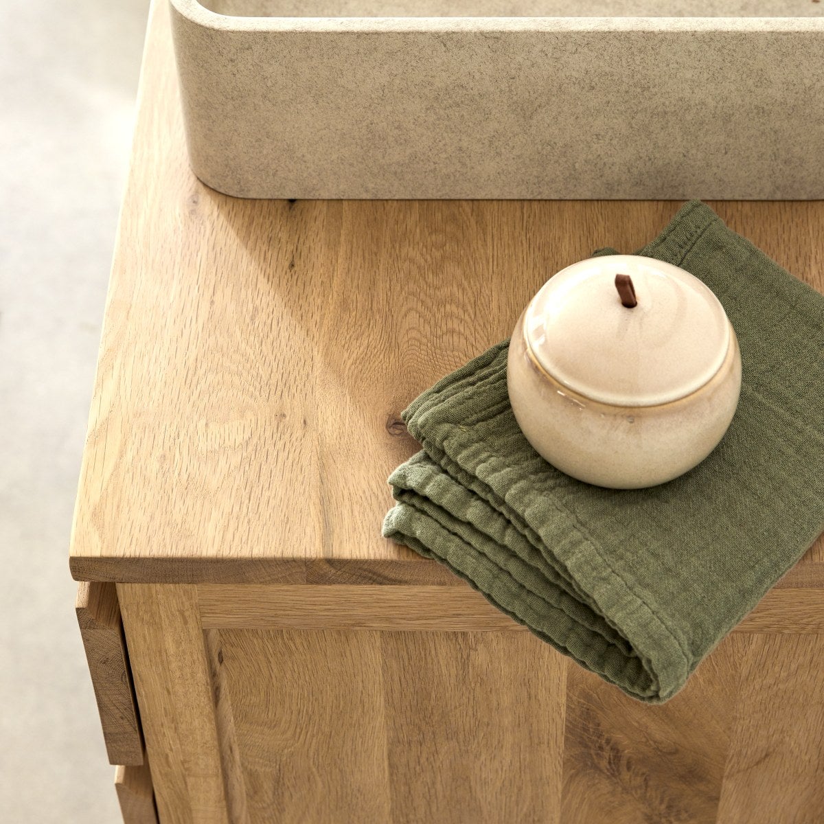 Tikamoon Meuble Salle de bain en bois de chêne 120 Jacob - 5