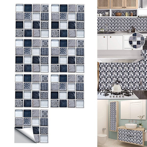 Adesivi Mosaico Per Piastrelle Cucina E Bagno - 20 Pezzi 10x10 Cm, PVC Impermeabile Autoadesivo