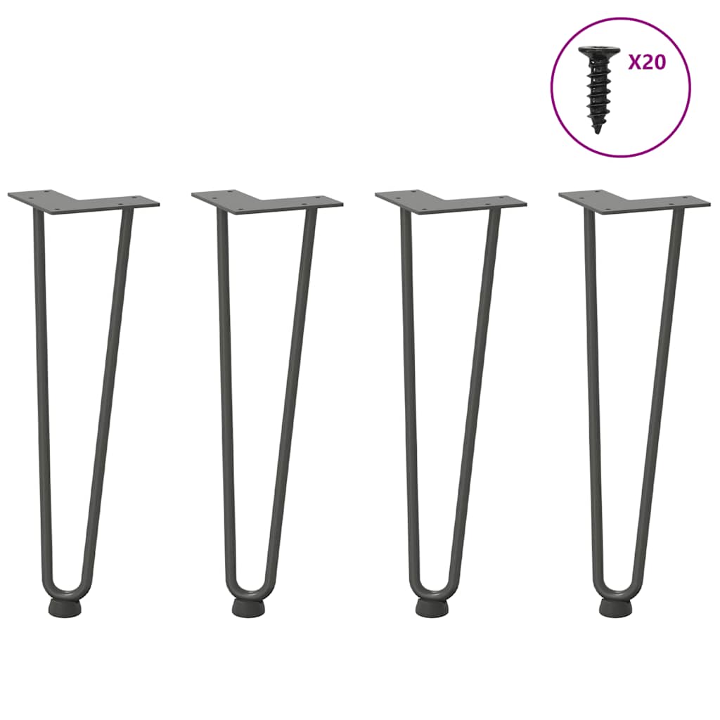 Nogi do stolika kawowego 4 szt. Antracyt 42 cm Stal lite vidaXL