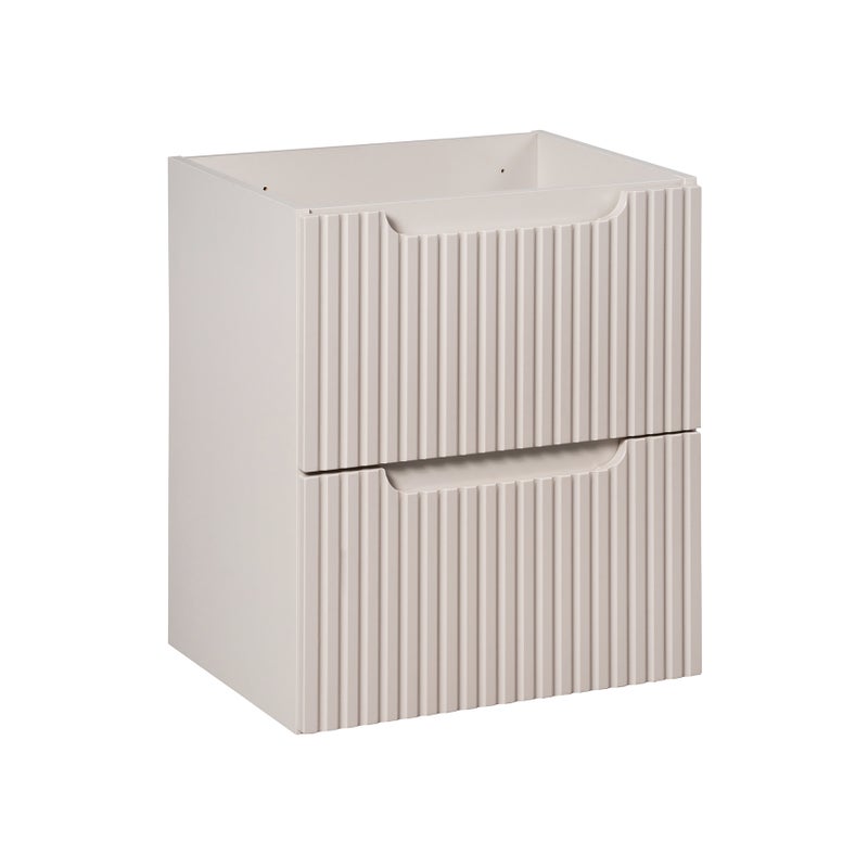 Szafka łazienkowa NOVA 50 cm kaszmir wisząca ryflowane fronty 2 szuflady