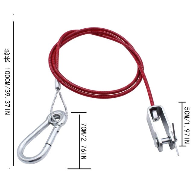 Cavi Di Sicurezza Per Rimorchi Cavo Di Sicurezza Breakaway Per Rimorchi - 2 Pezzi Da 1 Metro, Rosso, Per Roulotte E Rimorchi Frenati 2 Pezzi Con Moschettone Cavi Di Sicurezza Per Rimorchi Cavo Di Sicurezza Breakaway Per Rimorchi - 2 Pezzi Da 1 Metro, Rosso, Per Roulotte E Rimorchi Frenati 2 Pezzi Con Moschettone