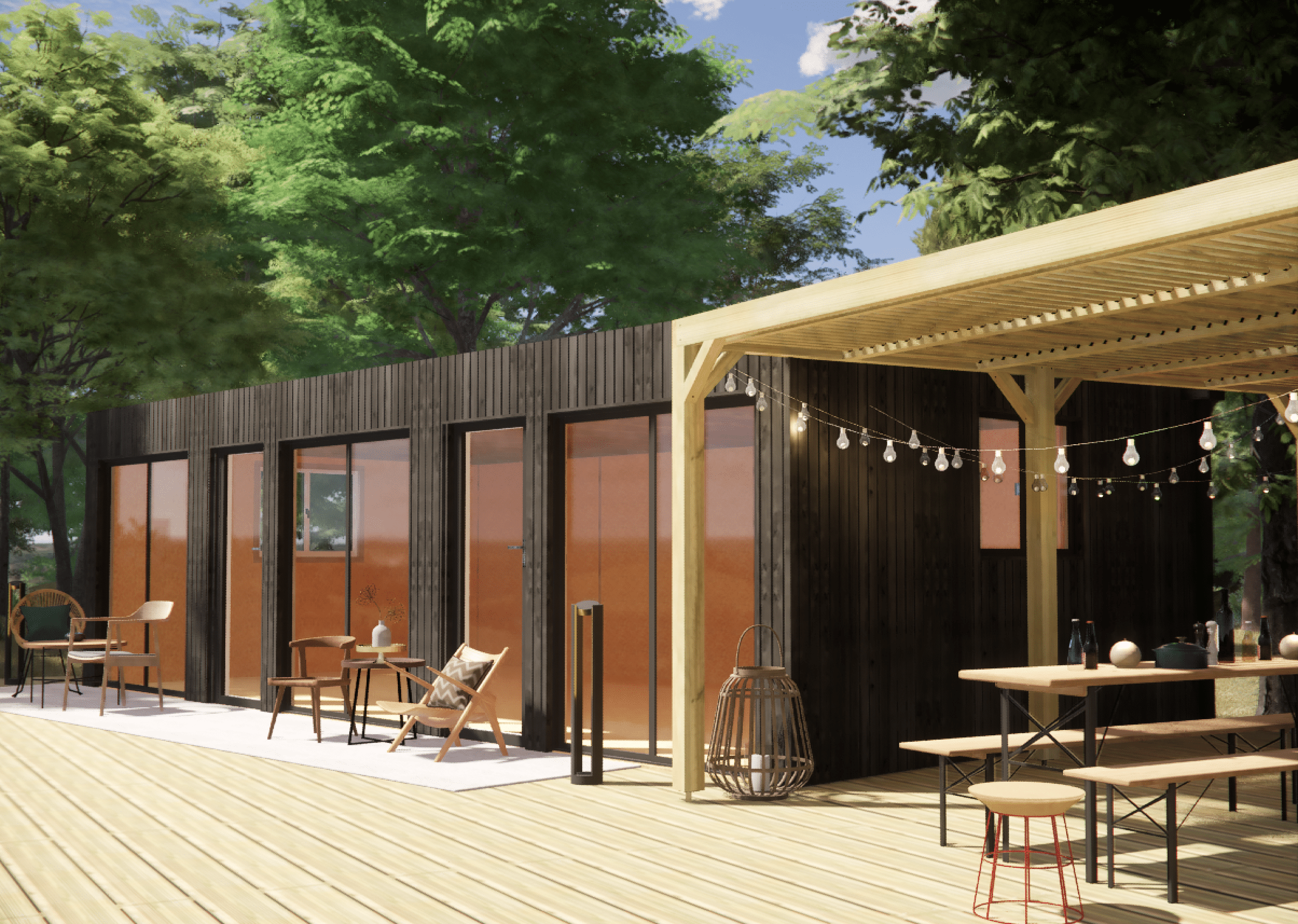 Extension maison en bois en bois 8,8 x 5,7 x 2,7 m avec plancher isolé / menuiseries alu k-line - 6