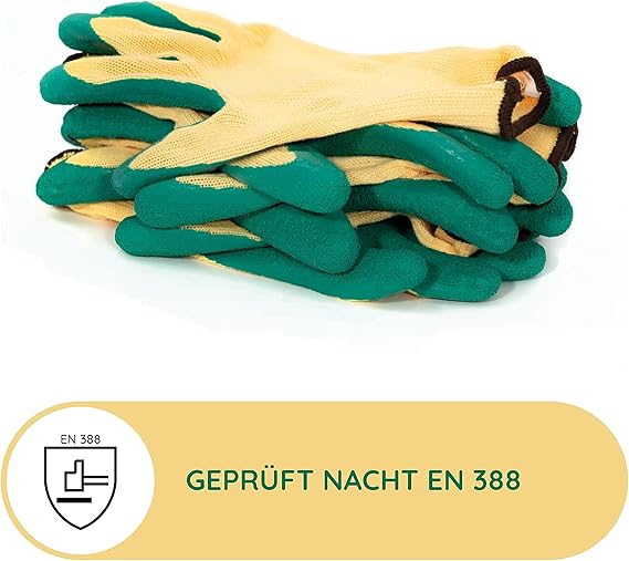 Lot de 3 paires de gants de jardinage pour homme et femme | Gants de jardin | Résistants aux épines | Gants de jardin | Revêtement en latex | Polyeste - 3