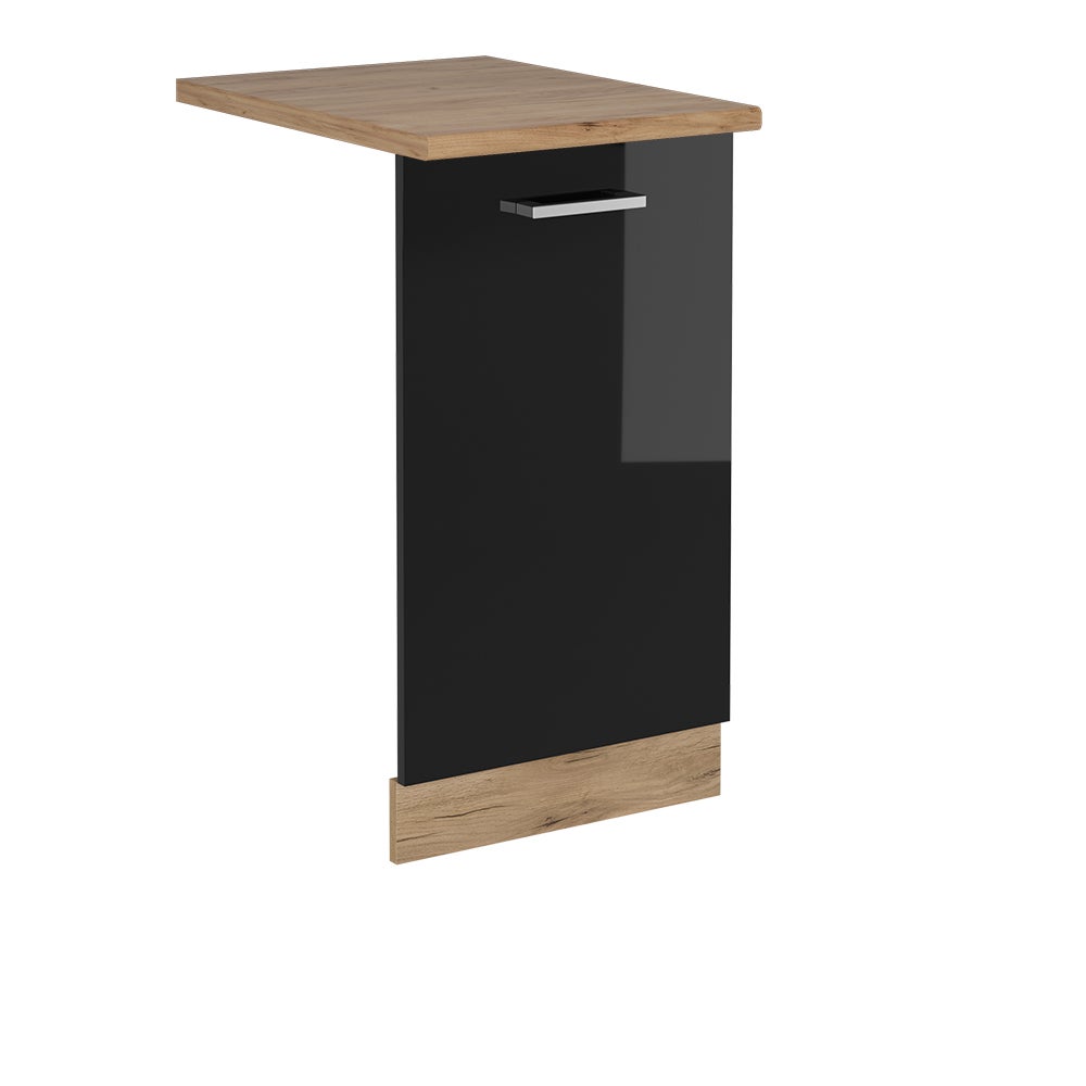 Vicco Panel przedni zmywarki R-Line, Czarny wysoki połysk, 45 cm , BP Dąb