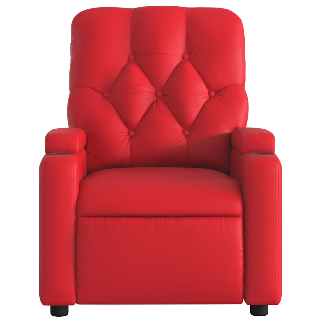 Fauteuil inclinable Rouge Similicuir - 6