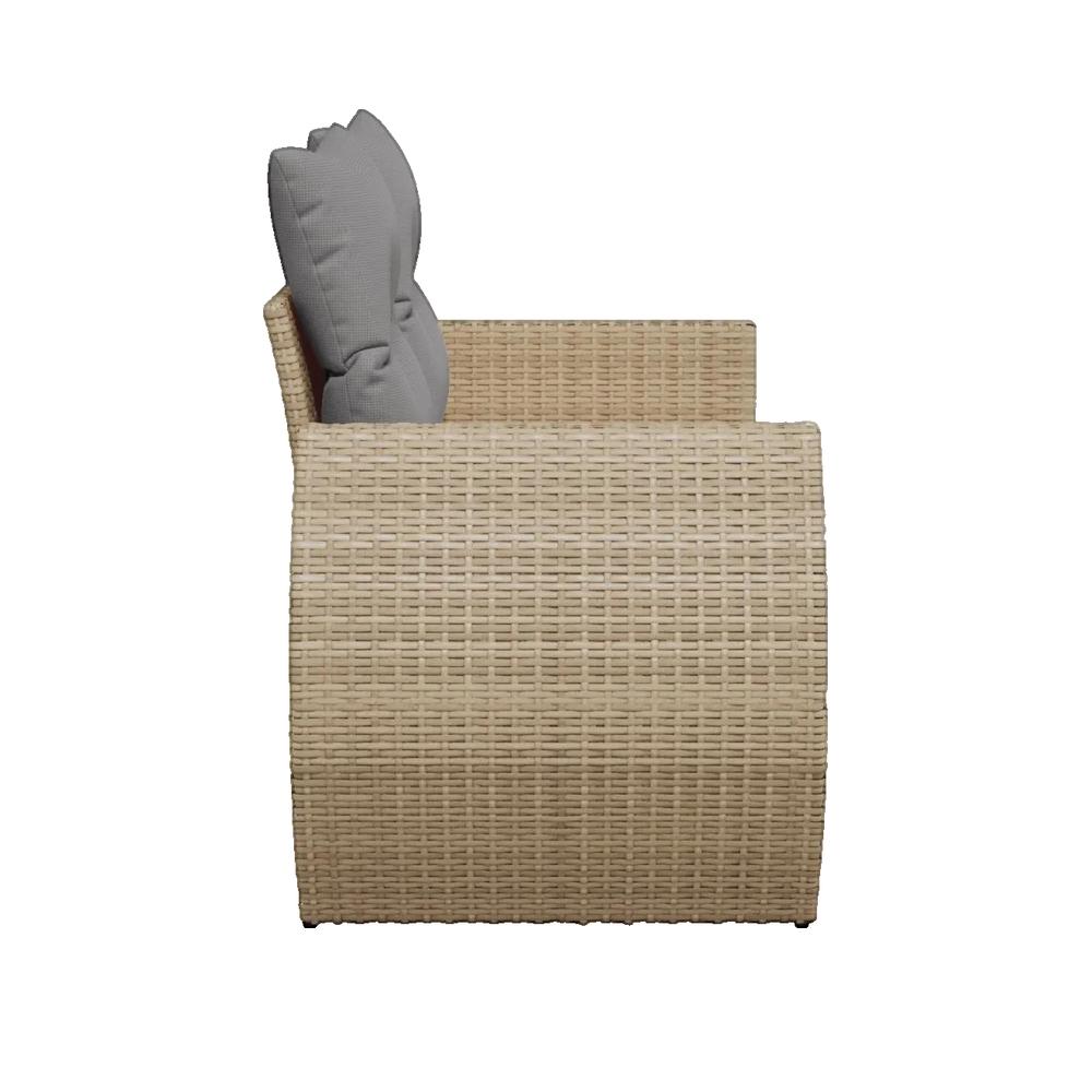Salon bas de jardin en Rattan synthétique Beige 2 personnes - 2