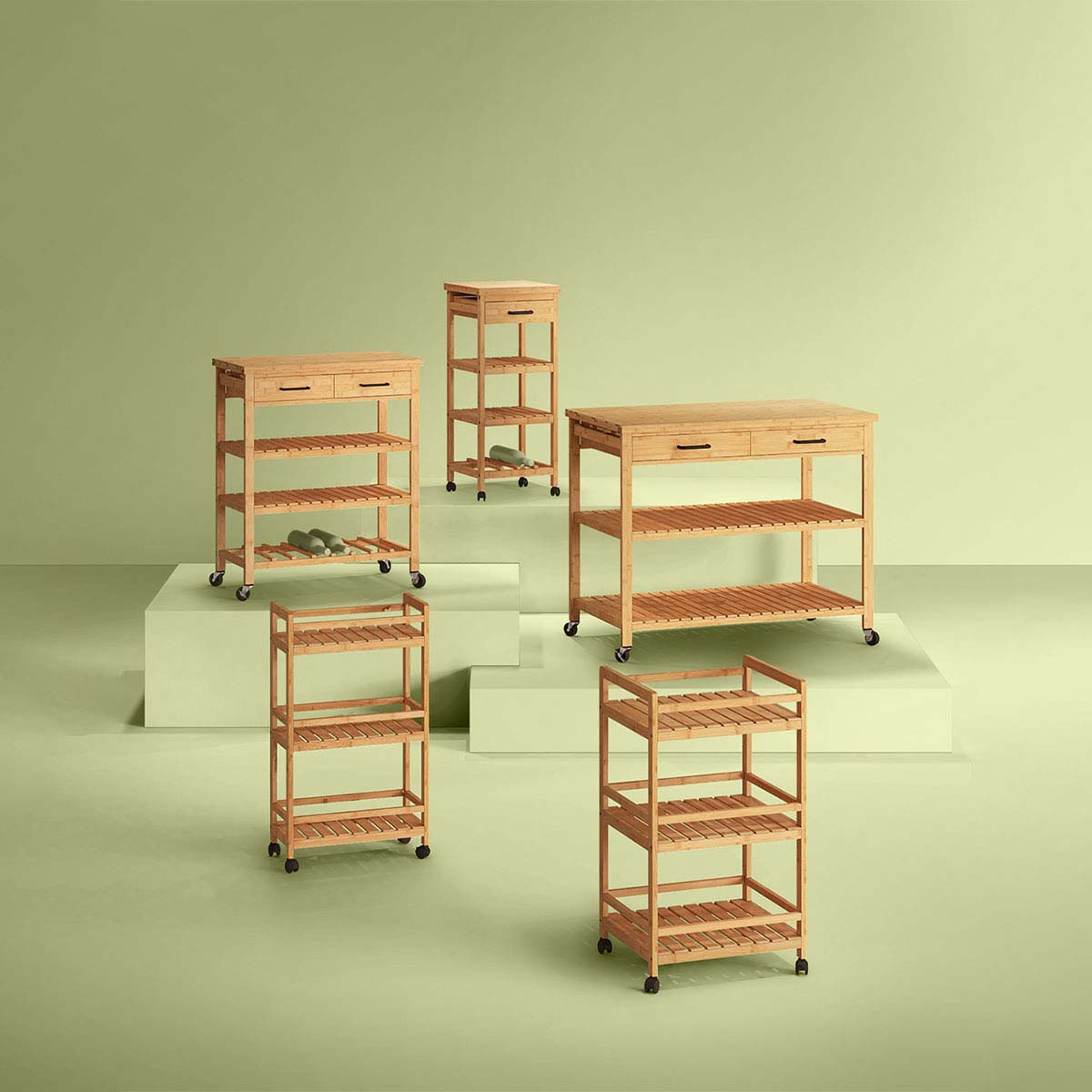 Ilot 2 tiroirs/2 niveaux 