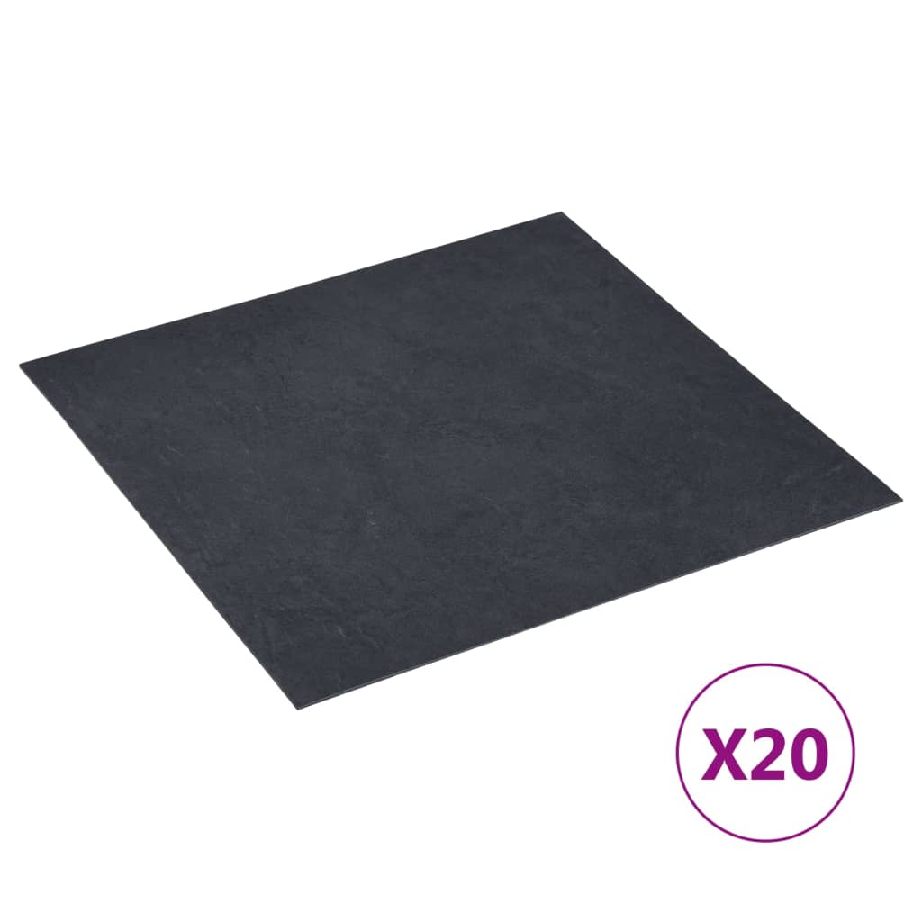 Vidaxl tarimas autoadhesivas 20 piezas pvc 1,86 m² mármol negro