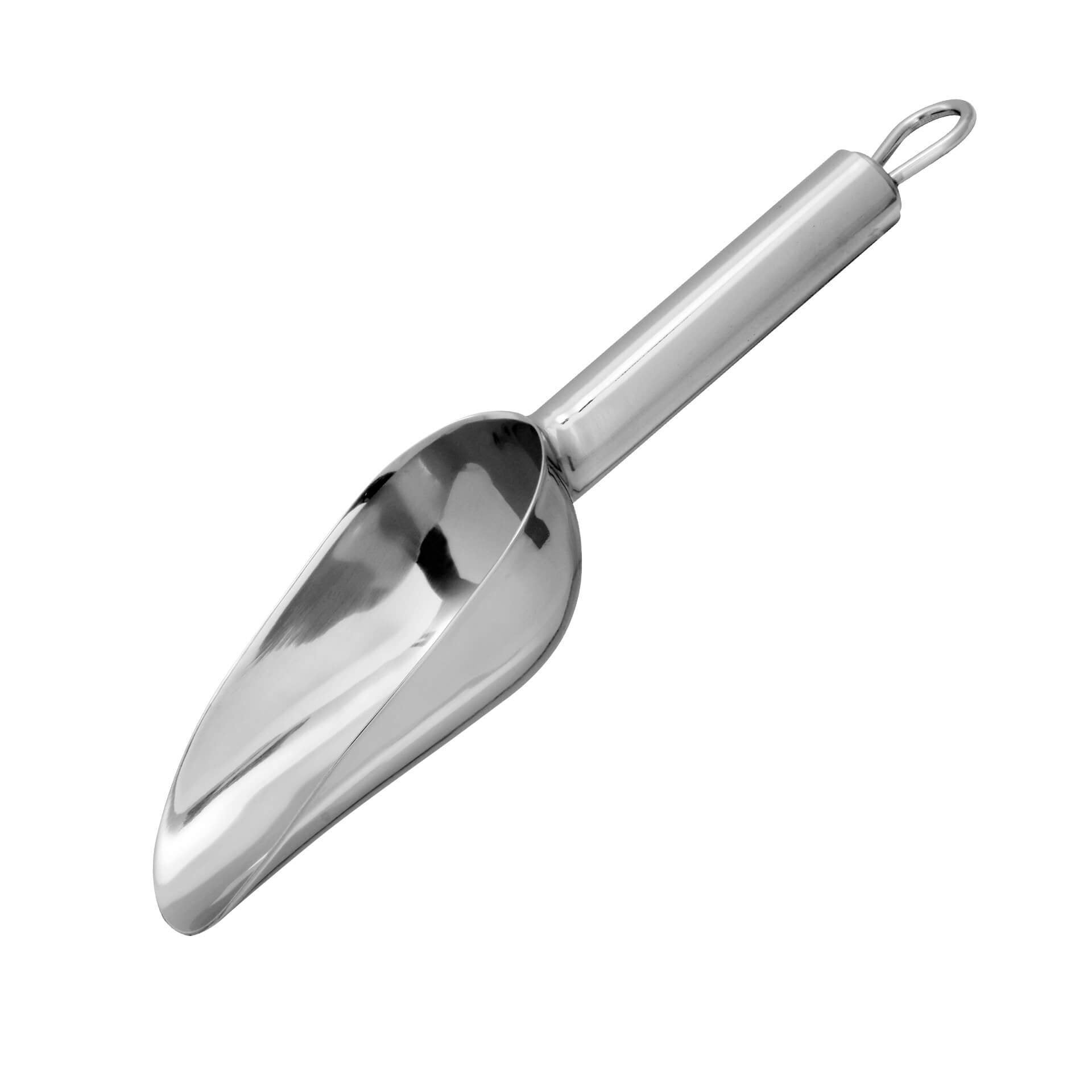 Mestoli in acciaio inox a fondo piatto per salsa di pizza, cucchiaio per zuppa, mestolo per controllo delle porzioni, cucchiaio per misurare e servire forniture