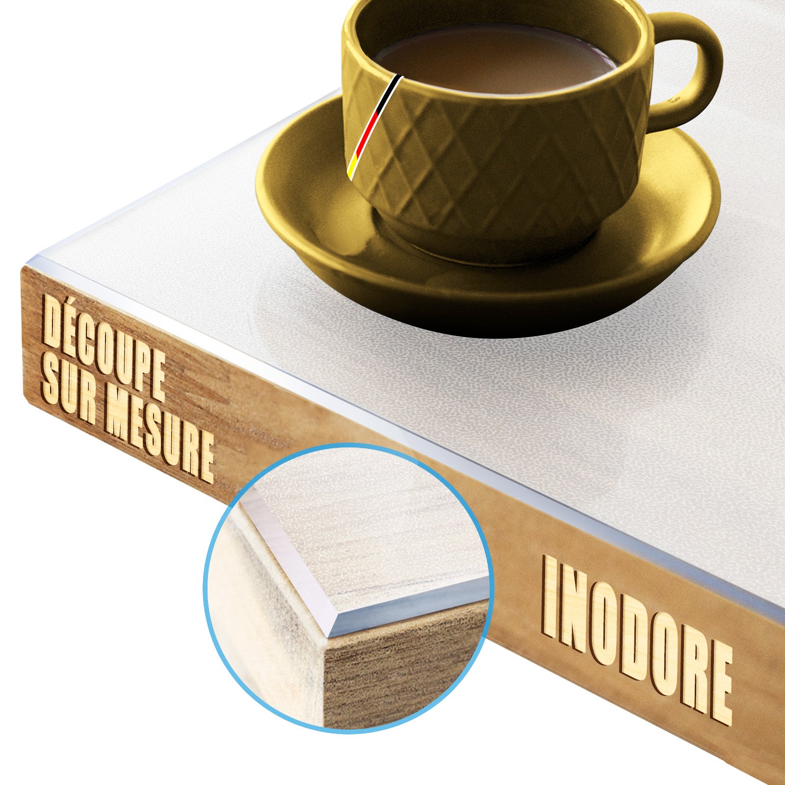 Lámina protectora para mesa Neo Milky blanco lechoso a medida – Borde ...