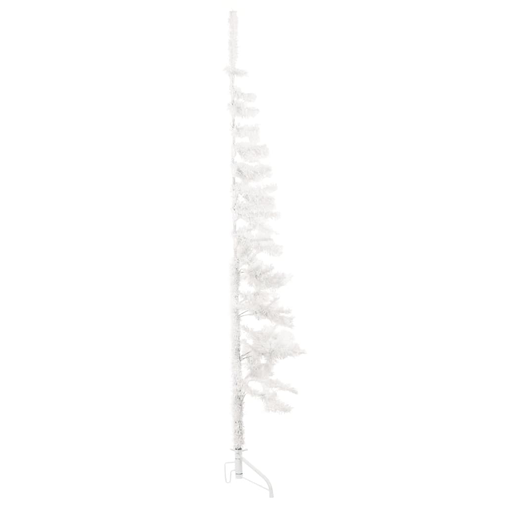Maison Exclusive - Albero Natale Artificiale Sottile a Metà Supporto Bianco 150 cm - 3