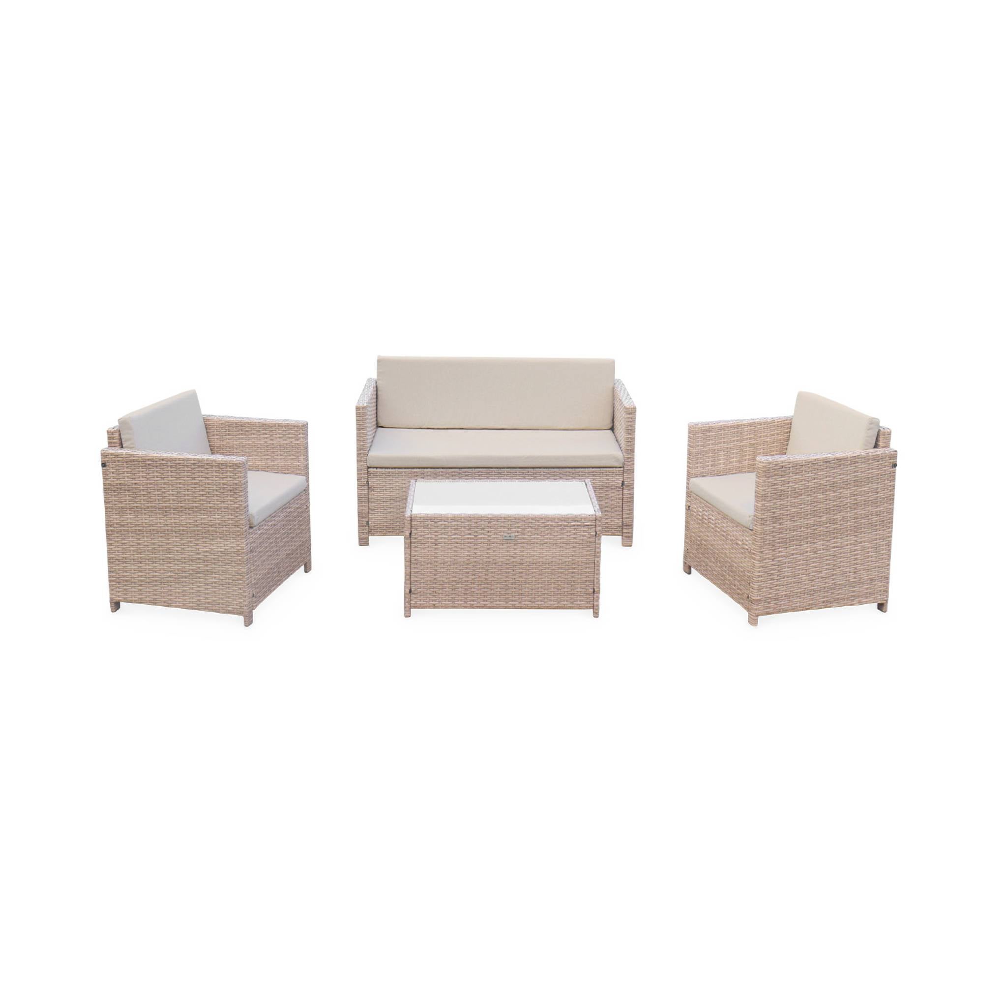 Salon de jardin en Acier Beige 4 personnes - 5