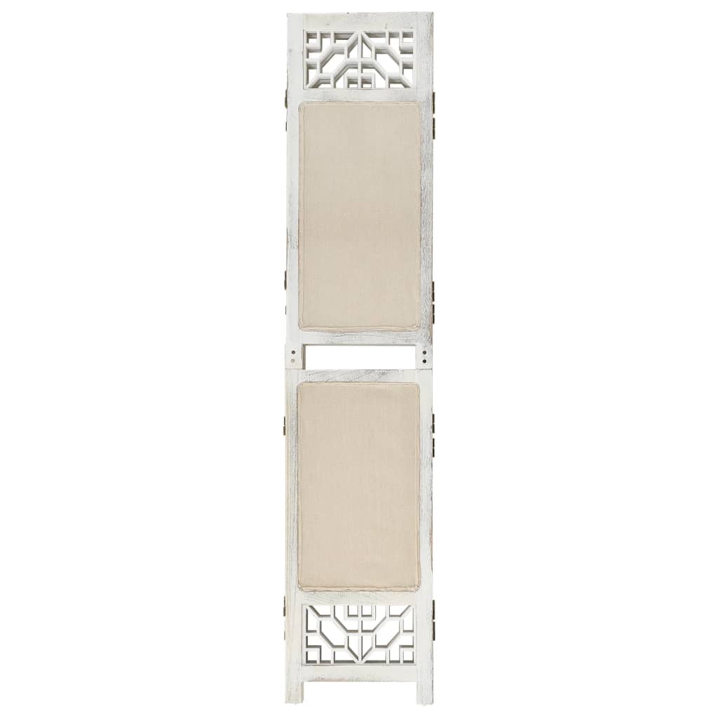 Paravientos | biombo divisor de 4 paneles de tela color crema 140x165 cm cfw94374