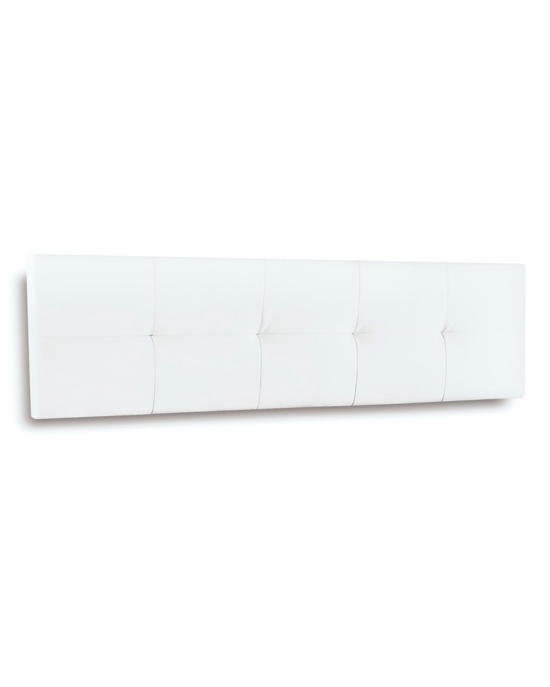 Cabecero De Cama JENSEN Tapizado En Polipiel Blanco, Cama Doble 150 Cm ...