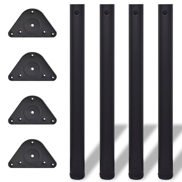4 Nogi do stołu z regulacją wysokości Czarne 710 mm vidaXL