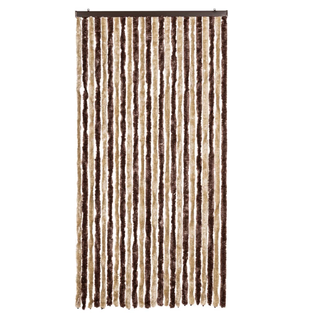 Moustiquaire | Rideau anti-moustique Beige et marron clair 100x220 cm Chenille CFW54278 - 3