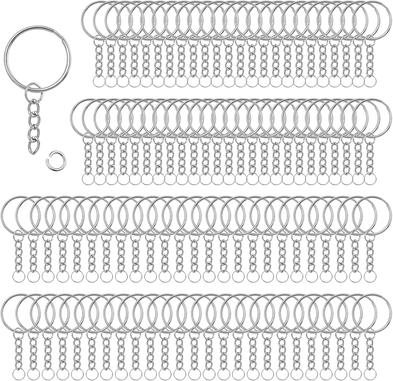 10 X Anelli Divisibili Acciaio Inox Ottone 10-38 Mm Maglie Portachiavi - Foto 8