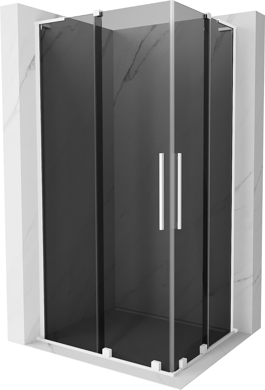 Mexen Velar L Duo kabina prysznicowa rozsuwana 90 x 80 cm, grafit, biała - 871-090-080-02-43-20