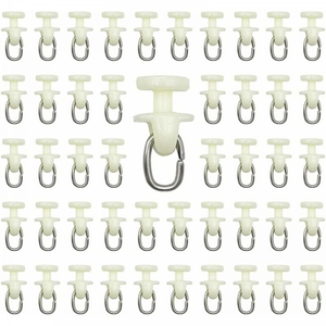Sourcing Map 8pcs Galets Rail Rideaux Roulette Crochet - Poulies Plastique Blanc 8,5mm