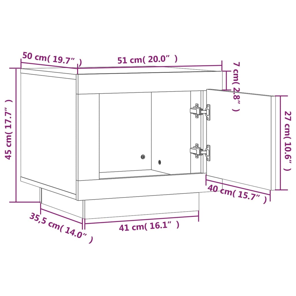 Table basse chêne fumé 51x50x45 cm bois d'ingénierie vidaXL - 8