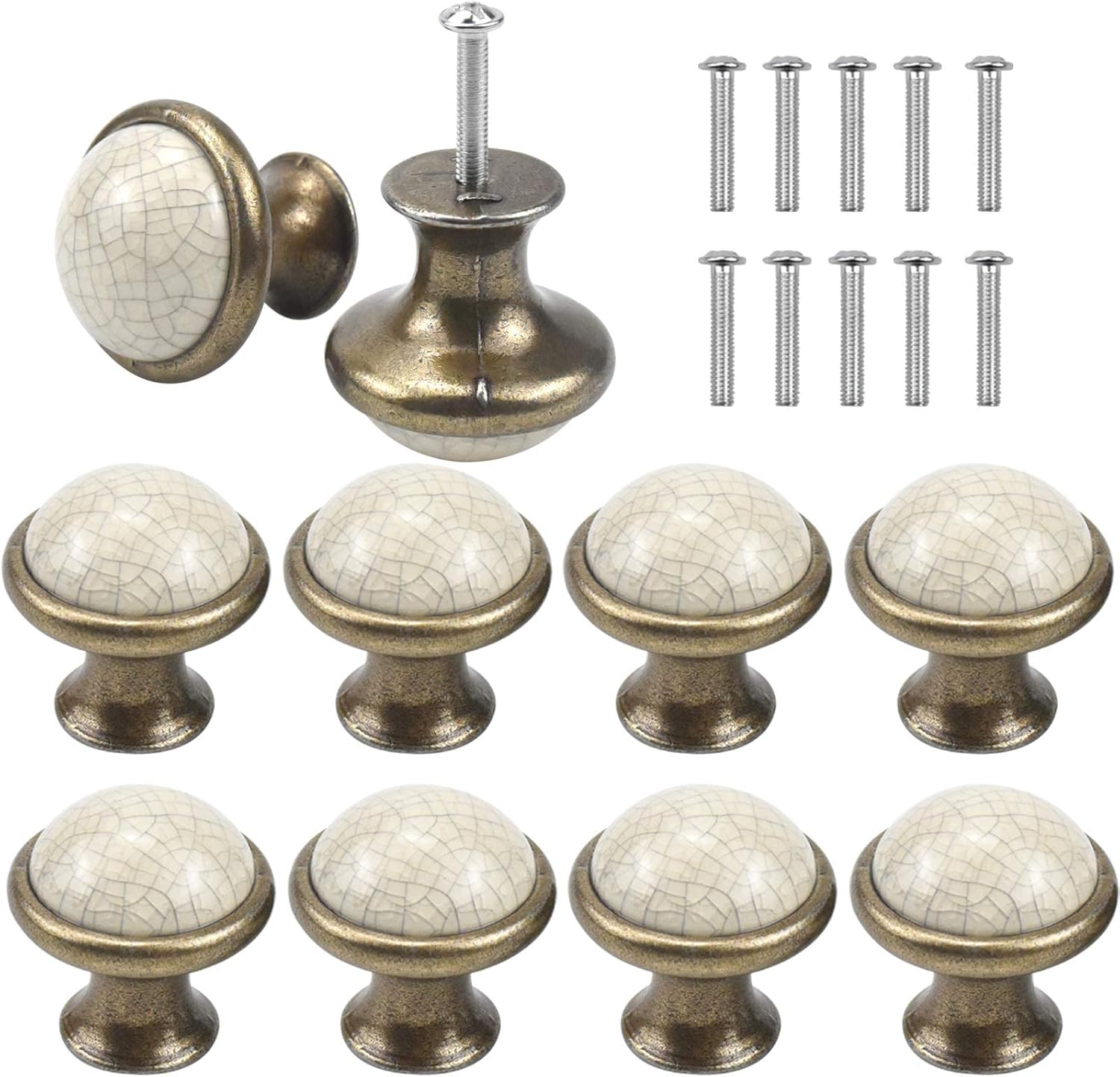 10 SZT. Ceramiczne gałki do szuflad i drzwi, okrągłe gałki do szuflad 34 mm, stylowe gałki do mebli, gałki do drzwi, uchwyty do mebli do szafy A