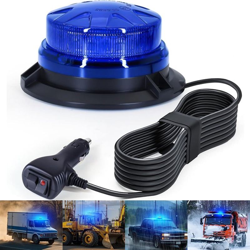 Luz estroboscópica led azul de 12v-24v, advertencia de emergencia, luces de señalización, camión, vehículo, tractor, utv, coche, autobús.