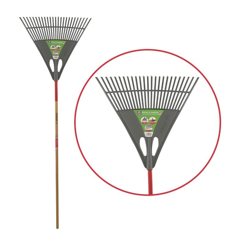 Balai à gazon résine 25 dents émmanchée 110cm - MERMIER - 985070 - 3