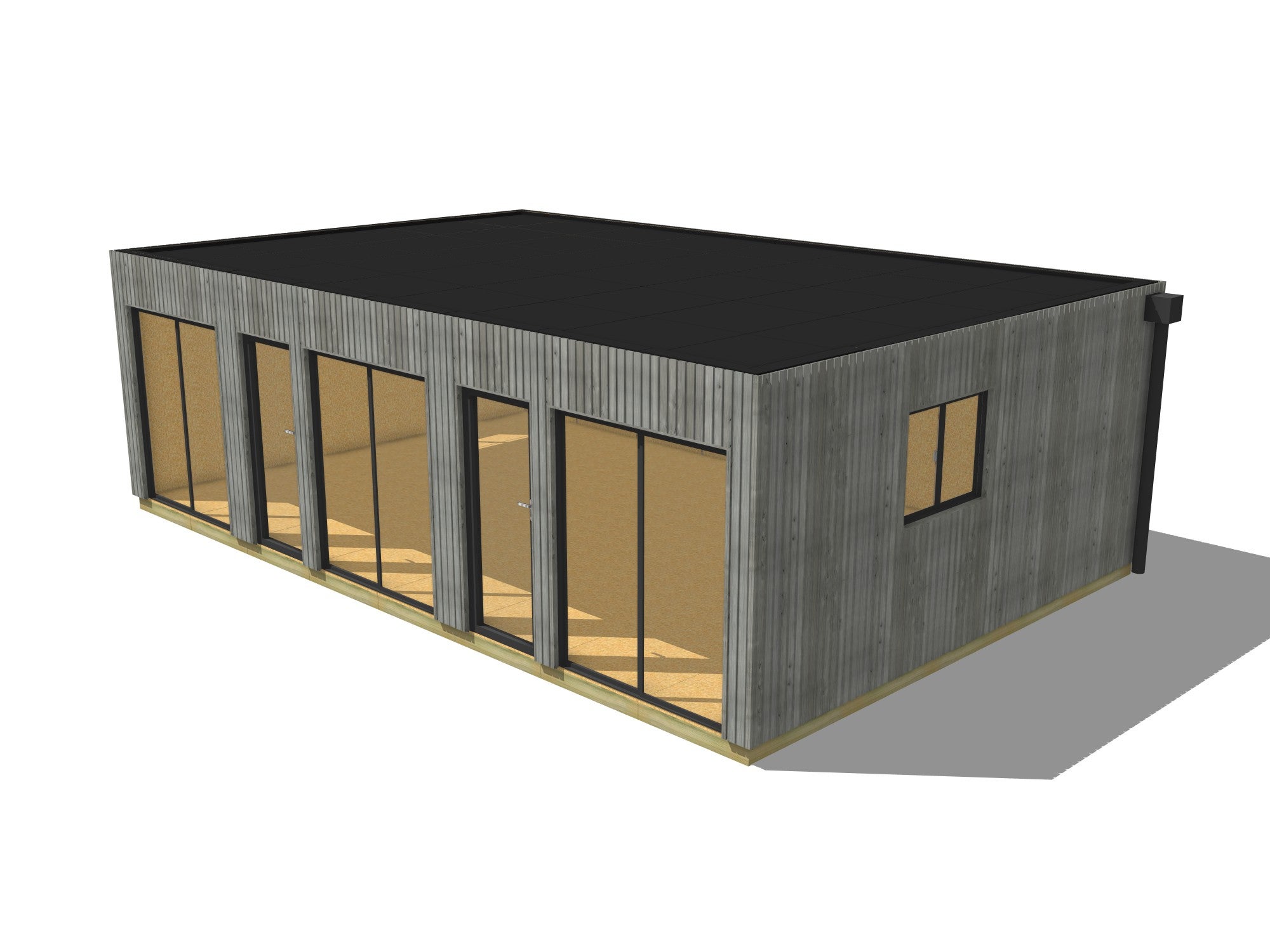 Extension maison en bois en bois 8,8 x 5,7 x 2,7 m avec plancher isolé / menuiseries alu k-line - 2